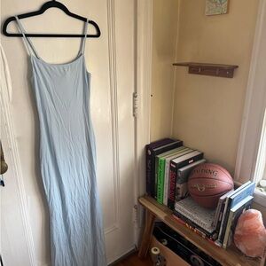 Skims Light Blue Spaghetti Strap Maxi Dress